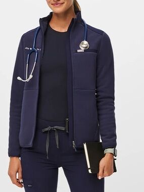 FIGS On-Shift Fleece Jacket in Navy XS